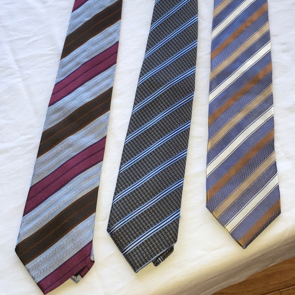 3 Ermenegildo Zegna Striped Ties - Picture 1 of 7